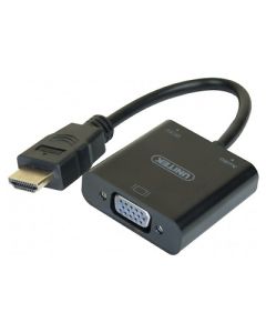 Convertisseur noir HDMI vers VGA + audio