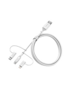 Cable Otterbox 3 en 1 USB-A-Micro/Lightning/USB-C blanc