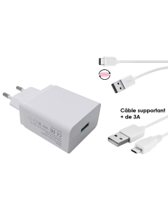 Chargeur Secteur 2A + Câble Micro-USB